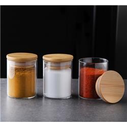 Gönül G3833 Bambu Kapaklı Borosilicate Cam Kavanoz Saklama Kabı 120ml