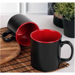 Keramika Silindirik Stoneware Kupa Çift Renkli 9cm 350 ml 24lü -Karma Renk-